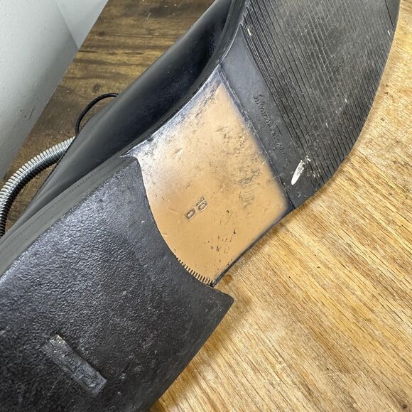 Salvatore Ferragamo Studio Shoes Mens Size 10 D Leather Lace Up Dress Square Toe - Picture 8 of 10